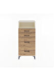 Arges Dolap Tek Raflı 4 Çekmeceli 60x30x134 Aytaşı-Çam