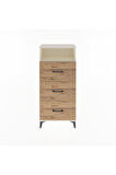Arges Dolap Tek Raflı 3 Çekmeceli 60x30x134 Aytaşı-Çam