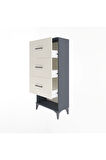 Arges Dolap 3 Çekmeceli 60x30x134 Antrasit-Aytaşı