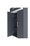 Arges Dolap 2 Raflı Tek Çekmeceli 2 Kapaklı 60x30x134 Antrasit-Antrasit