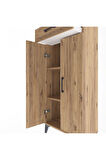 Arges Dolap 2 Raflı Tek Çekmeceli 2 Kapaklı 60x30x134 Çam-Çam