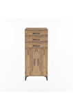 Arges Dolap 2 Raflı 3 Çekmeceli 2 Kapaklı 60x30x134 Çam-Çam