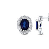0.15 Karat Safir Taşlı Pırlanta Küpe