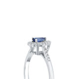 0.11 Karat Pırlanta Safir Taşlı Yüzük