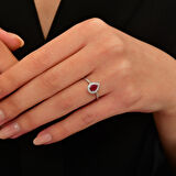 0.14 Karat Yakut Taşlı Pırlanta Yüzük