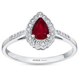 0.14 Karat Yakut Taşlı Pırlanta Yüzük