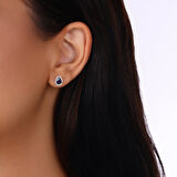 0.30 Karat Safir Taşlı Pırlanta Küpe