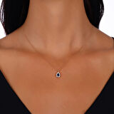 0.09 Karat Safir Taşlı Pırlanta Kolye