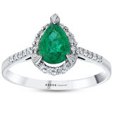 0.24 Karat Zümrüt Taşlı Pırlanta Yüzük