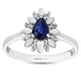 0.08 Karat Safir Taşlı Pırlanta Yüzük