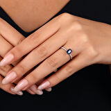 0.09 Karat Safir Taşlı Pırlanta Yüzük