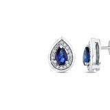 0.20 Karat Safir Taşlı Pırlanta Küpe