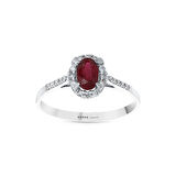 0.16 Karat Yakut Taşlı Pırlanta Yüzük