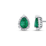 0.32 Karat Zümrüt Taşlı Pırlanta Küpe