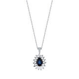 0.05 Karat Safir Taşlı Pırlanta Kolye