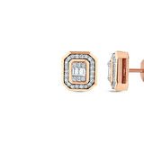 Pırlanta Baget Taşlı Küpe