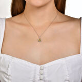 0.14 Karat Sarı Topaz Taşlı Pırlanta Kolye