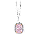 0.14 Karat Pembe Topaz Taşlı Pırlanta Kolye