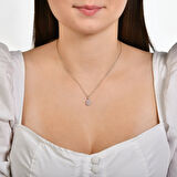 Pembe Topaz Taşlı Pırlanta Kolye