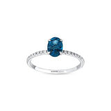 0.07 Karat London Blue Topaz Taşlı Pırlanta Yüzük