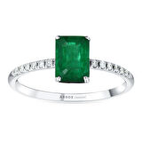 0.07 Karat Zümrüt Taşlı Pırlanta Yüzük