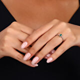 0.10 Karat Zümrüt Taşlı Pırlanta Yüzük