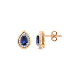 0.20 Karat Safir Taşlı Pırlanta Küpe