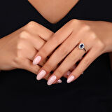 0.10 Karat Safir Taşlı Pırlanta Yüzük