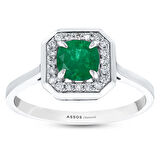 0.18 Karat Zümrüt Taşlı Pırlanta Yüzük