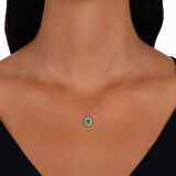 0.12 Karat Zümrüt Taşlı Pırlanta Kolye