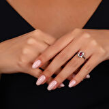 0.07 Karat Yakut Taşlı Pırlanta Yüzük