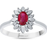 0.07 Karat Yakut Taşlı Pırlanta Yüzük