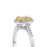 0.25 Karat Sarı Topaz Taşlı Pırlanta Yüzük