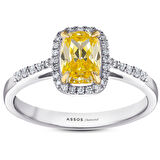 0.25 Karat Sarı Topaz Taşlı Pırlanta Yüzük