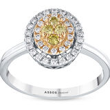 0.33 Karat Pırlanta Renkli Taşlı Yüzük