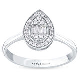 0.18 Karat Pırlanta Damla Yüzük