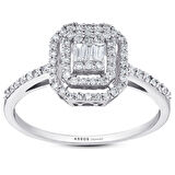 0.32 Karat Baget Taşlı Pırlanta Yüzük