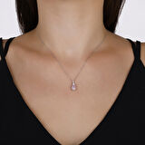 0.06 Karat Violet Taşlı Pırlanta Kolye