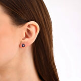 0.06 Karat Safir Taşlı Pırlanta Küpe