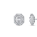 0.14 Karat Pırlanta Baget Küpe