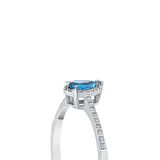 0.08 Karat London Blue Topaz Taşlı Pırlanta Yüzük