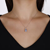 0.08 Karat Violet Taşlı Pırlanta Kolye