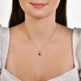 0.10 Karat Yakut Taşlı Pırlanta Kolye