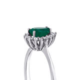 0.12 Karat Zümrüt Taşlı Pırlanta Yüzük