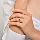 0.09 Karat Zümrüt Taşlı Pırlanta Yüzük