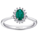 0.09 Karat Zümrüt Taşlı Pırlanta Yüzük