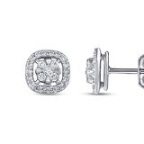 0.33 Karat Prenses Kesim Pırlanta Küpe