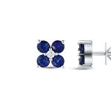 0.05 Karat Safir Taşlı Pırlanta Küpe
