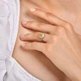 0.20 Karat Pırlanta Sarı Violet Taşlı Yüzük