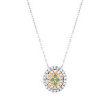 0.39 Karat Pırlanta Renkli Taşlı Kolye